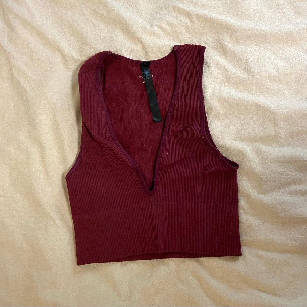 maroon Urban outfitters Hailey plunge top
